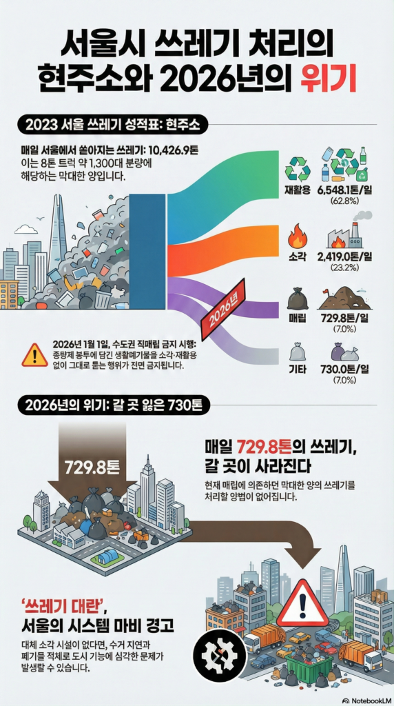 서울 쓰레기 처리 시설별 유랑 분석 그래프